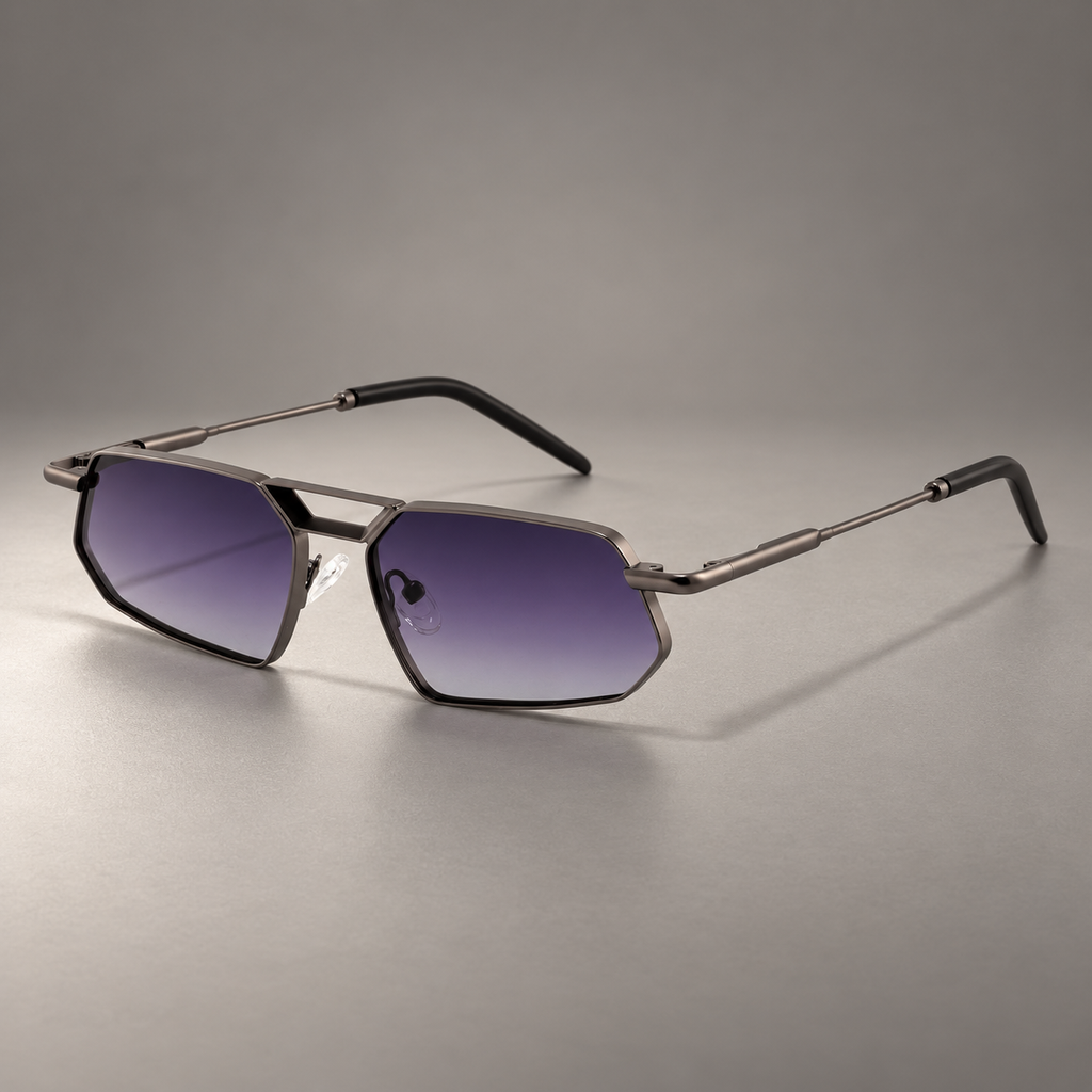 Matteo Geometric Metal Frame Sunglasses