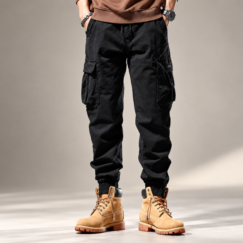 Matteo Multi-Pocket Utility Cargo Jogger Pants