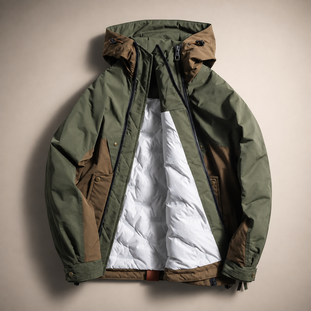 Matteo Men's Double-Zip Utility Jacket – Quilted Lined Color-Block Outerwear
