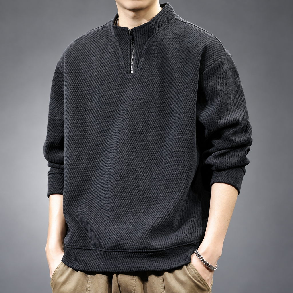 Matteo Men's Textured Quarter-Zip Pullover Sweater