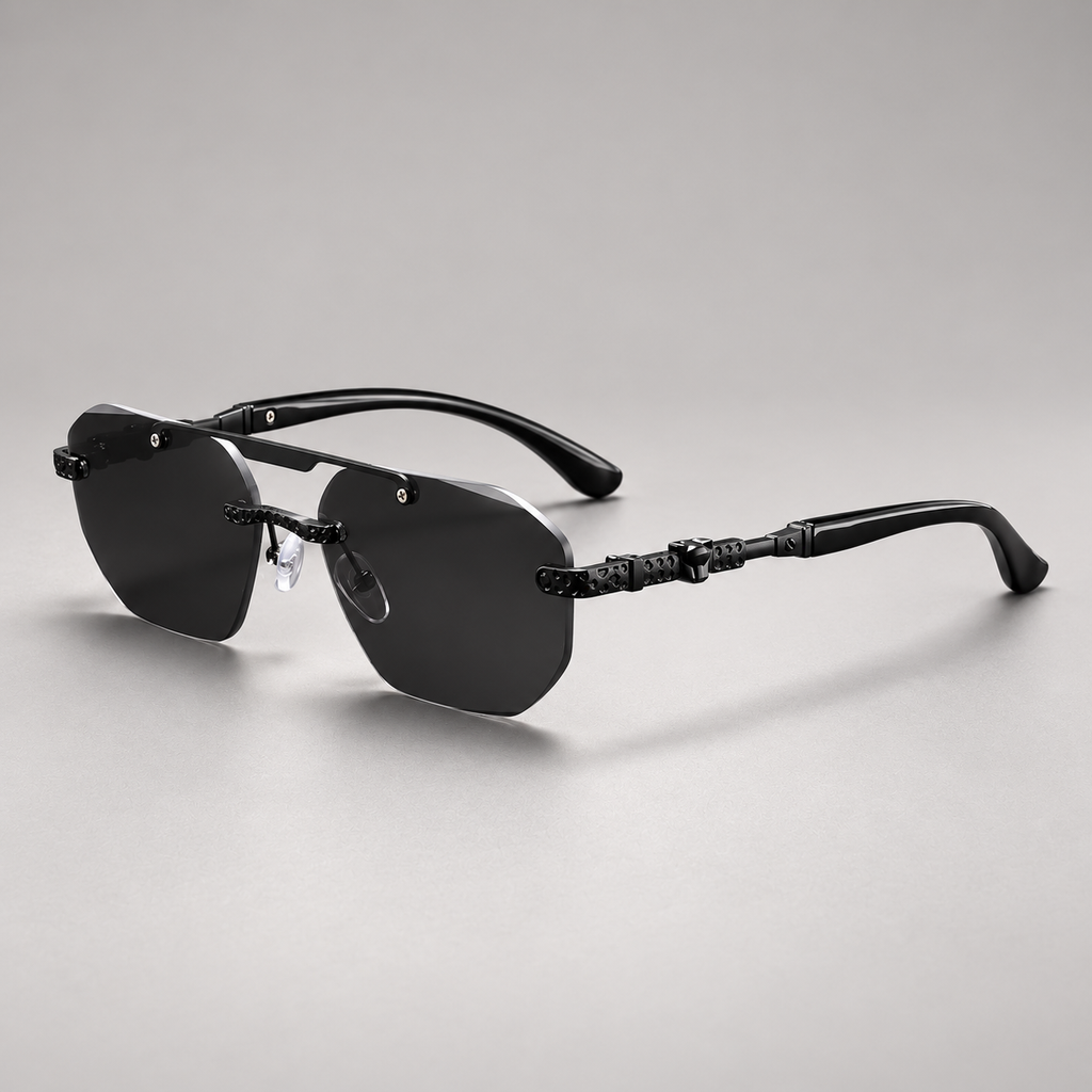 Maverick Square Lens Sunglasses with Metal Detail