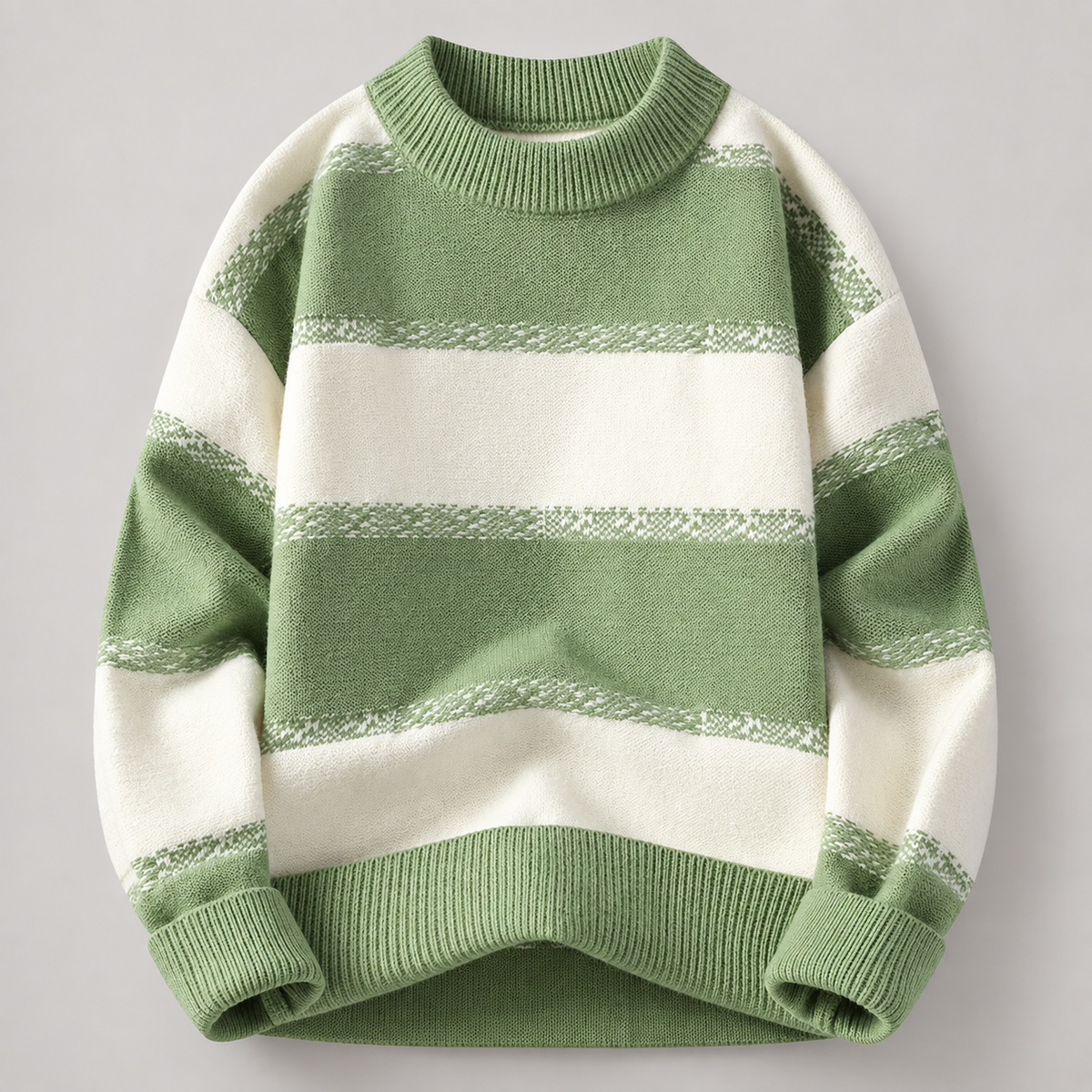 Merrick Men’s Color-Block Striped Crewneck Knit Sweater
