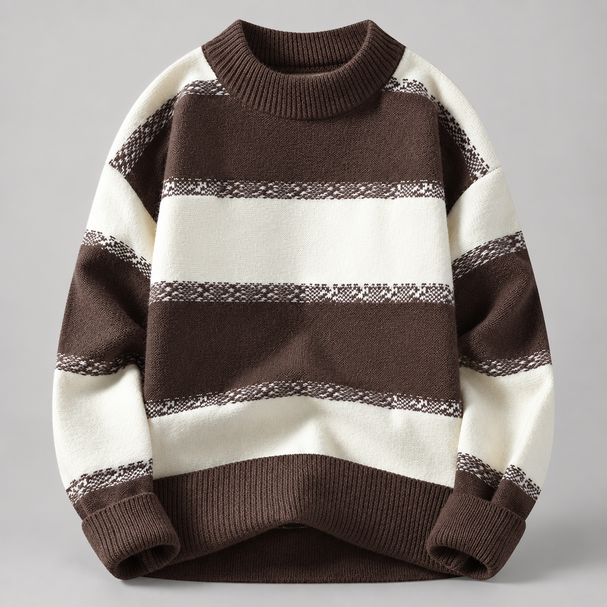 Merrick Men’s Color-Block Striped Crewneck Knit Sweater