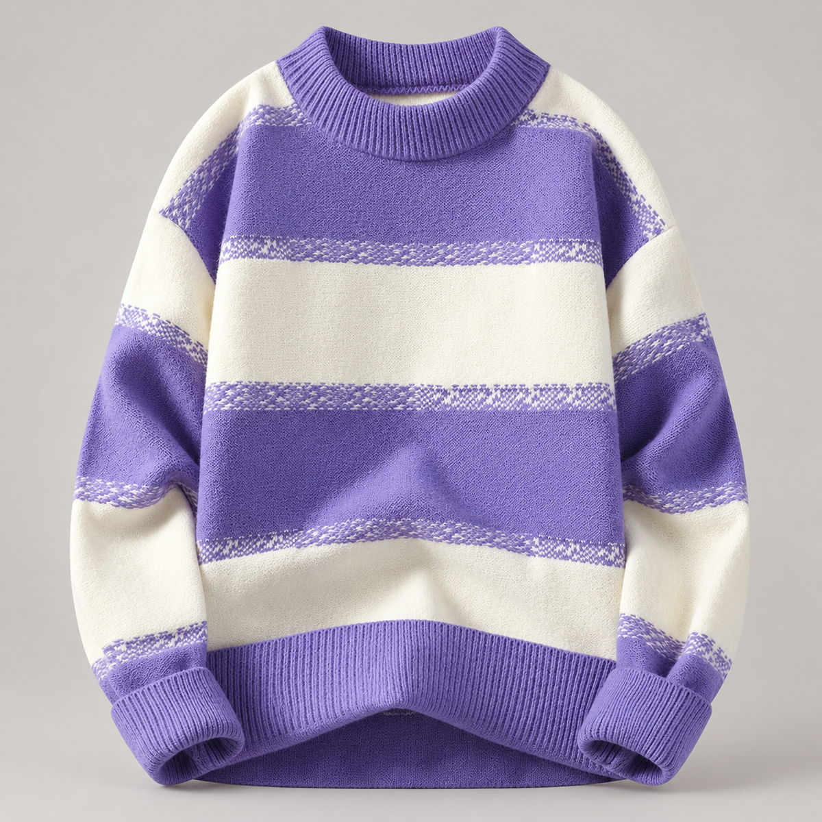 Merrick Men’s Color-Block Striped Crewneck Knit Sweater