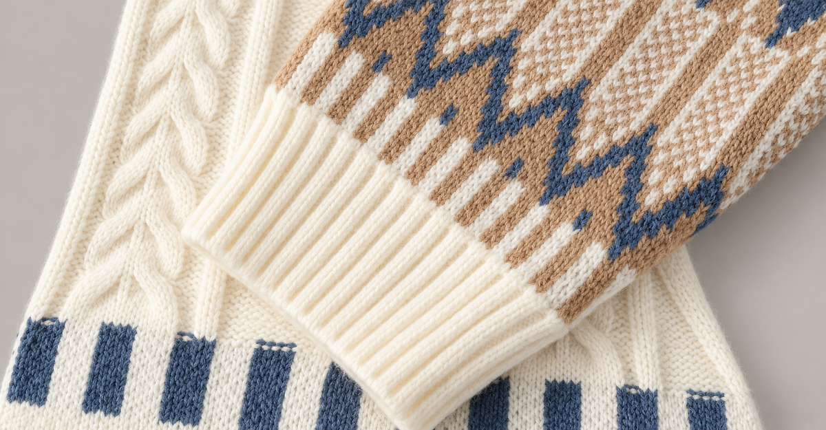Milano Geometric Cable Knit Crewneck Sweater