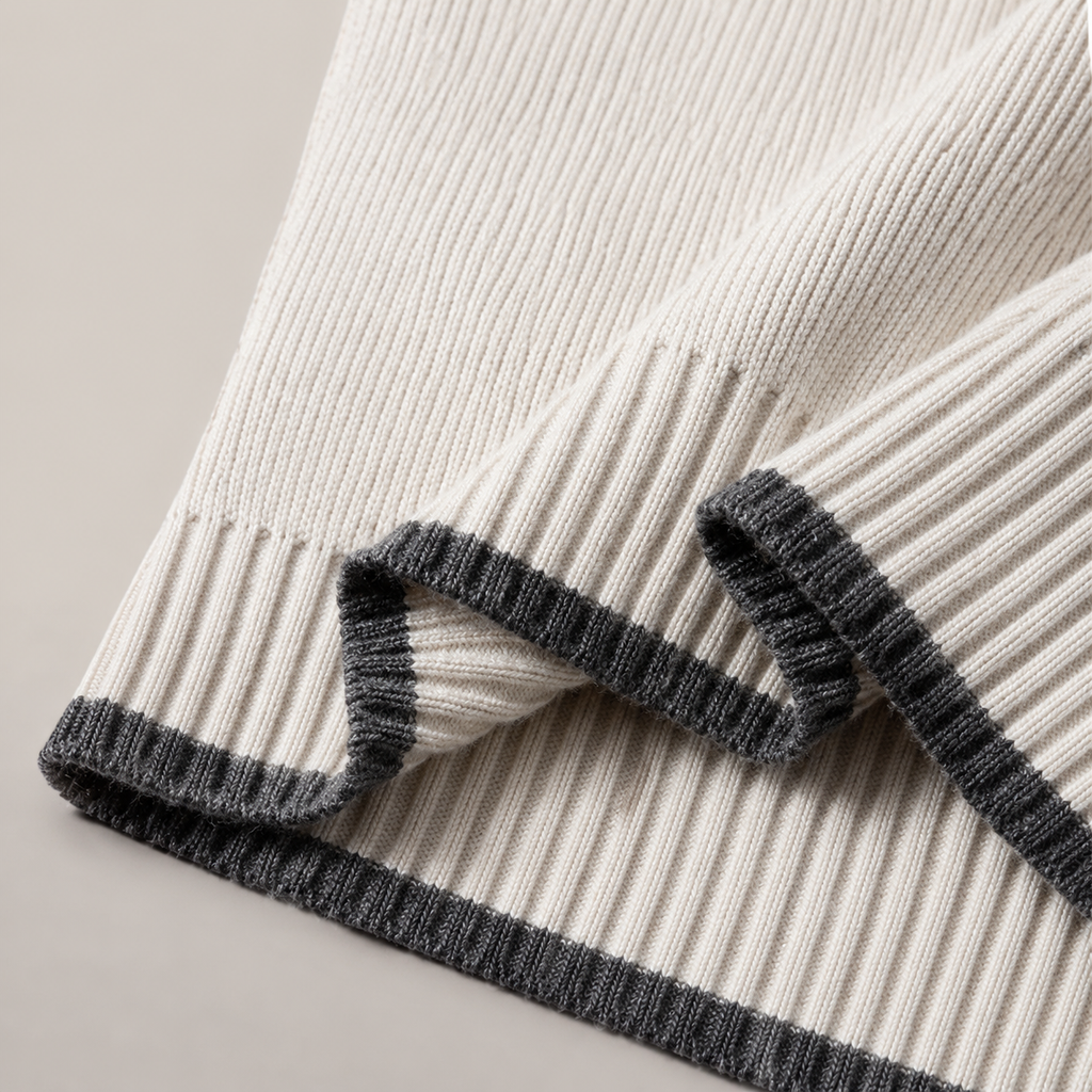 Landon Contrast Collared Knit Sweater