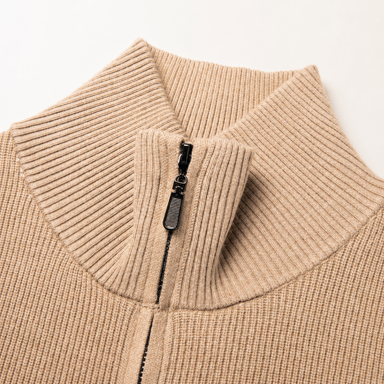 Miles Ribbed Knit Full Zip Cardigan Sweater