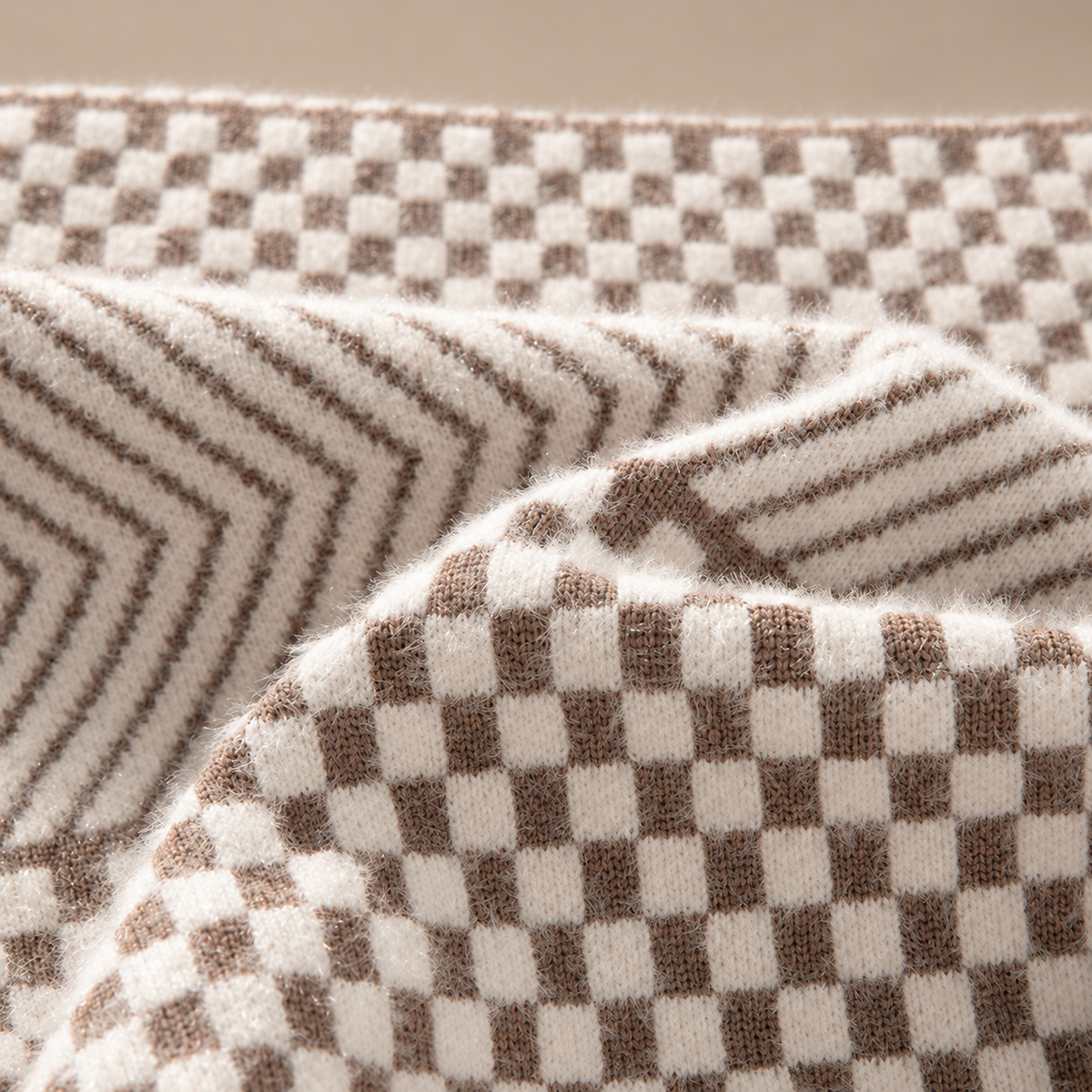 Montclair Checkered Mock Neck Sweater
