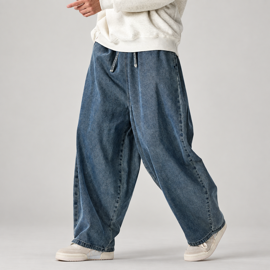 Monty Men’s Extra Wide-Leg Drawstring Jeans