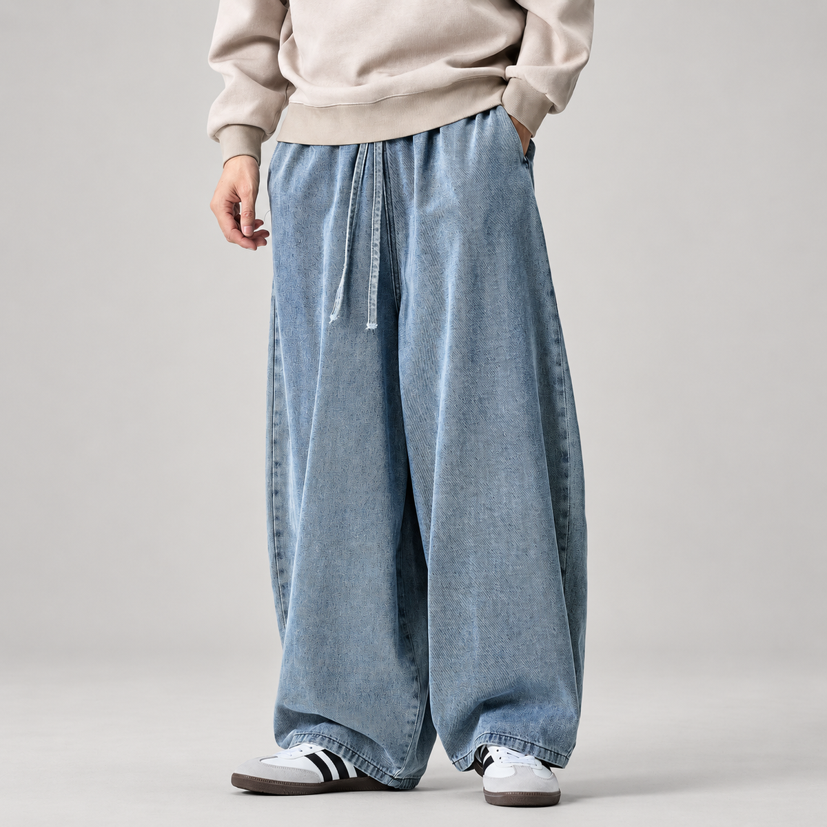 Monty Men’s Extra Wide-Leg Drawstring Jeans
