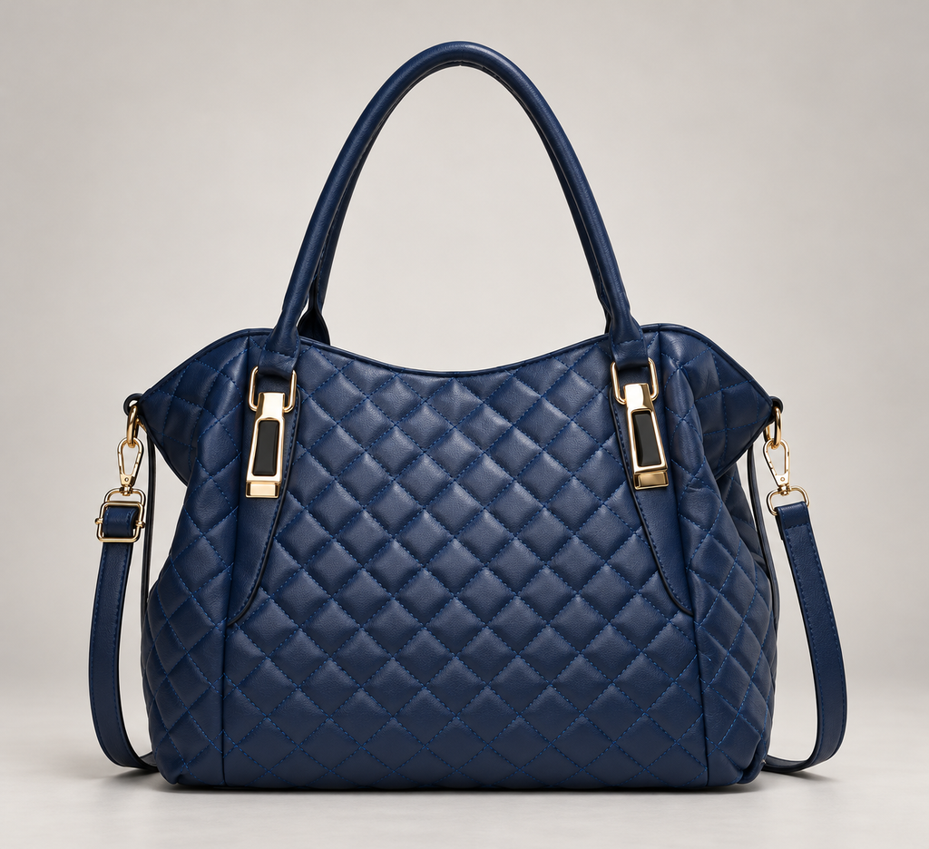 Martha Women’s Diamond Quilted Tote Bag with Shoulder Strap