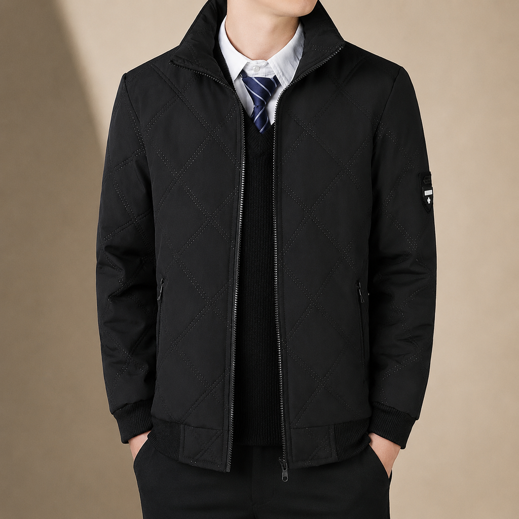 Daniel Men's Quilted Bomber Jacket – Insulated Zip-Up Puffer Coat