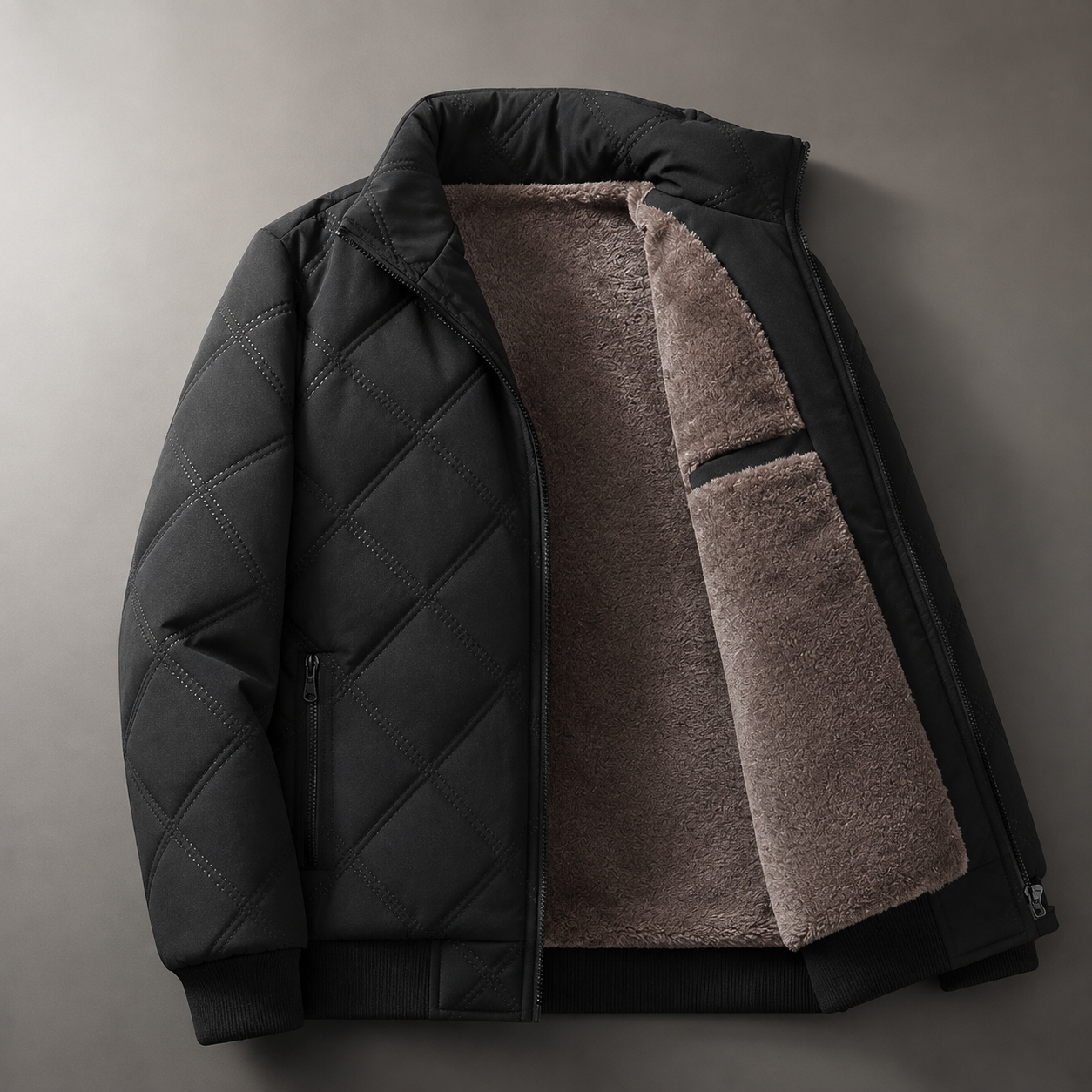 Daniel Men's Quilted Bomber Jacket – Insulated Zip-Up Puffer Coat