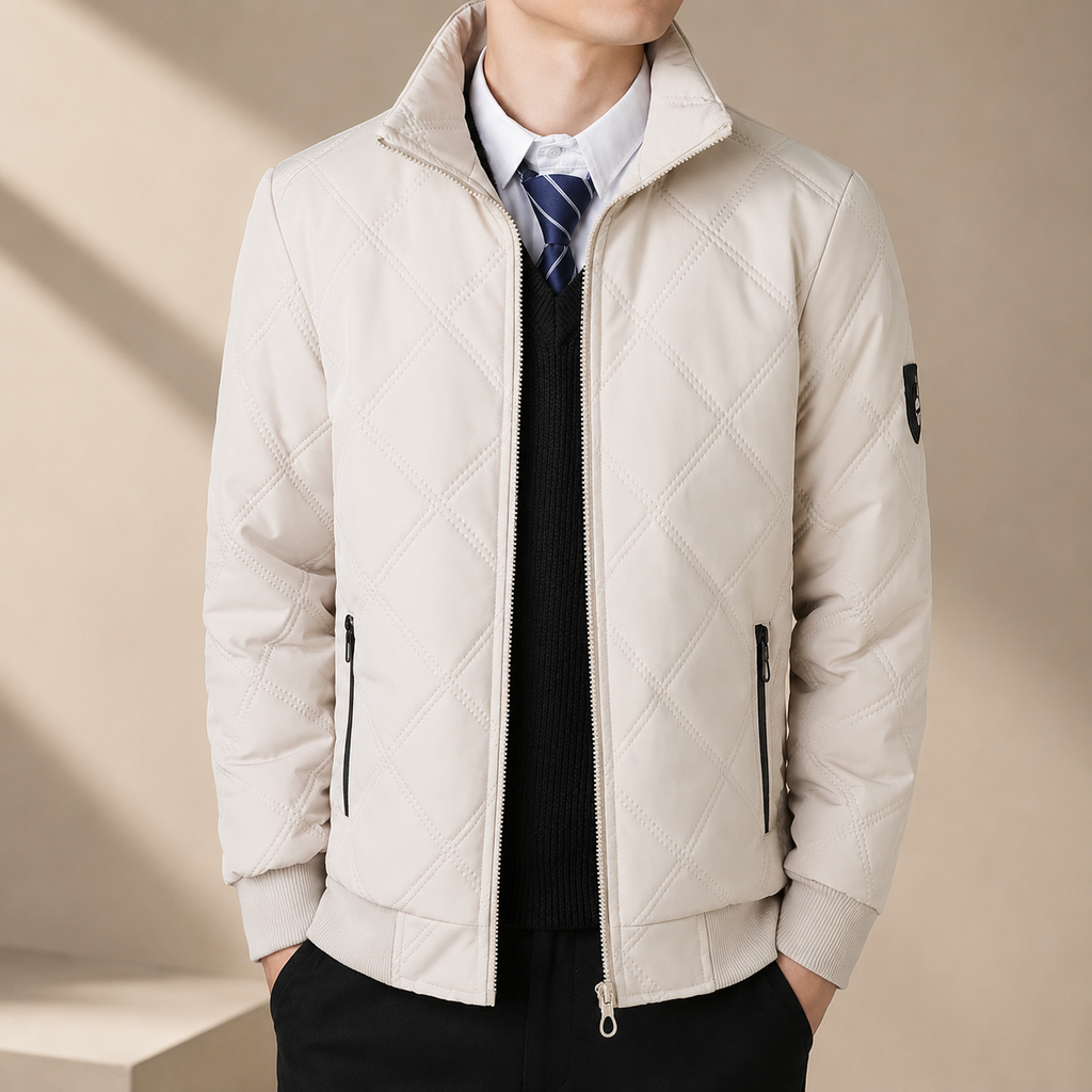 Daniel Men's Quilted Bomber Jacket – Insulated Zip-Up Puffer Coat