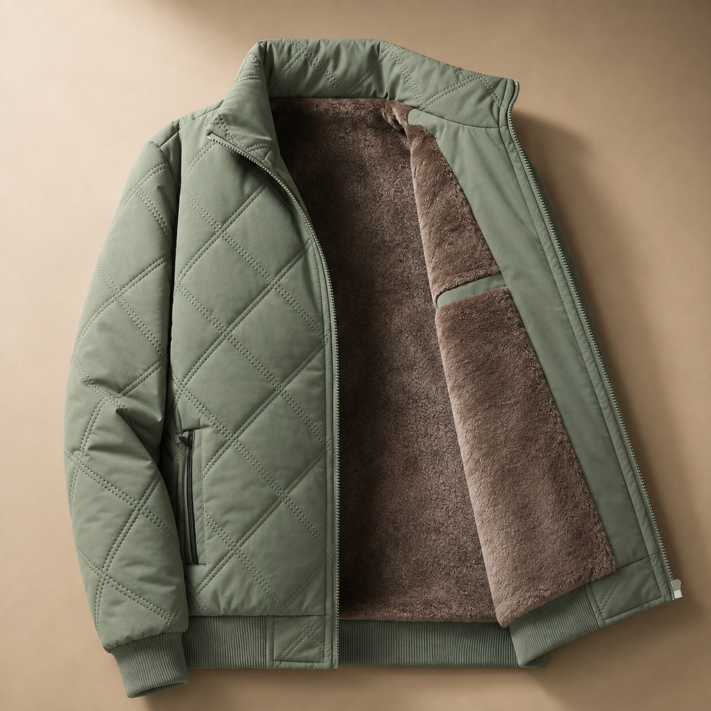 Daniel Men's Quilted Bomber Jacket – Insulated Zip-Up Puffer Coat