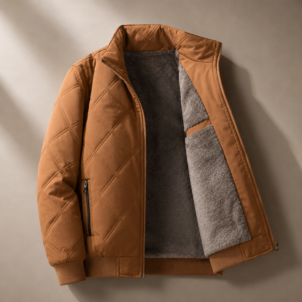 Daniel Men's Quilted Bomber Jacket – Insulated Zip-Up Puffer Coat