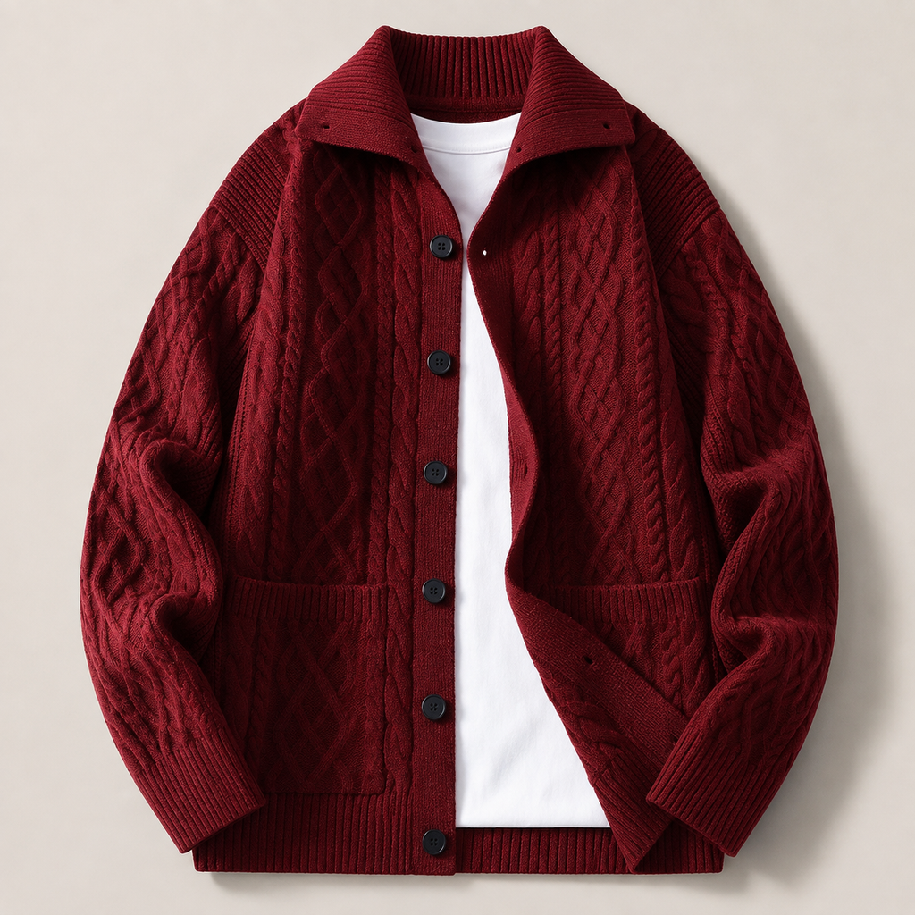 Nolan Button Front Cable Knit Cardigan