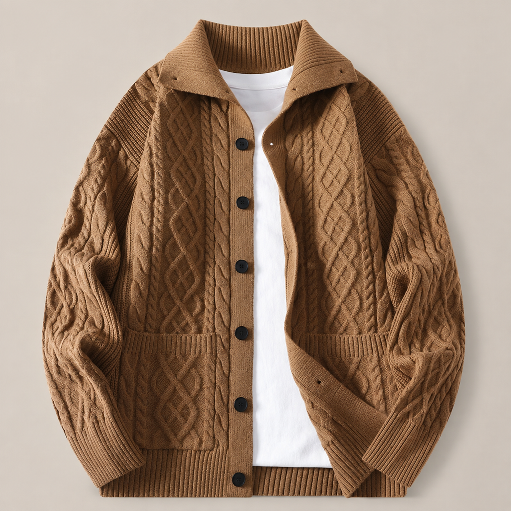 Nolan Button Front Cable Knit Cardigan