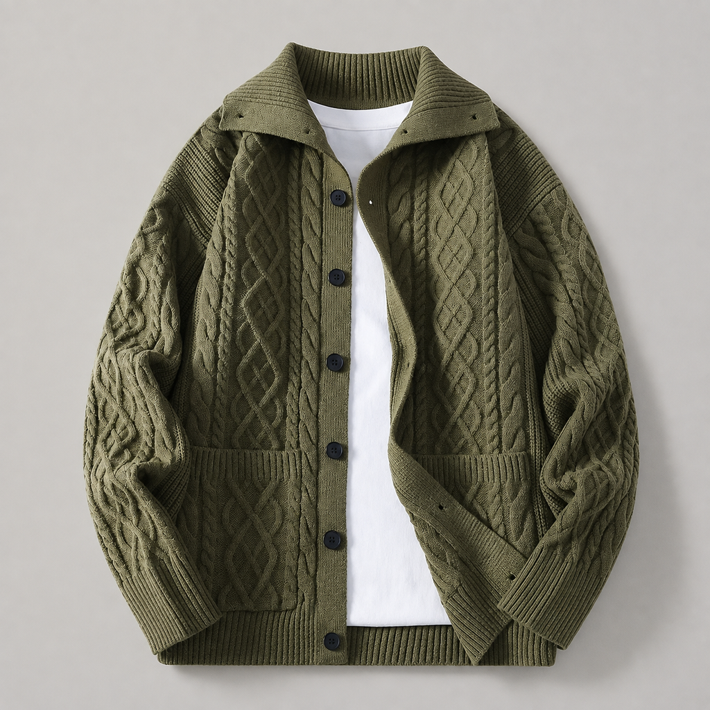 Nolan Button Front Cable Knit Cardigan