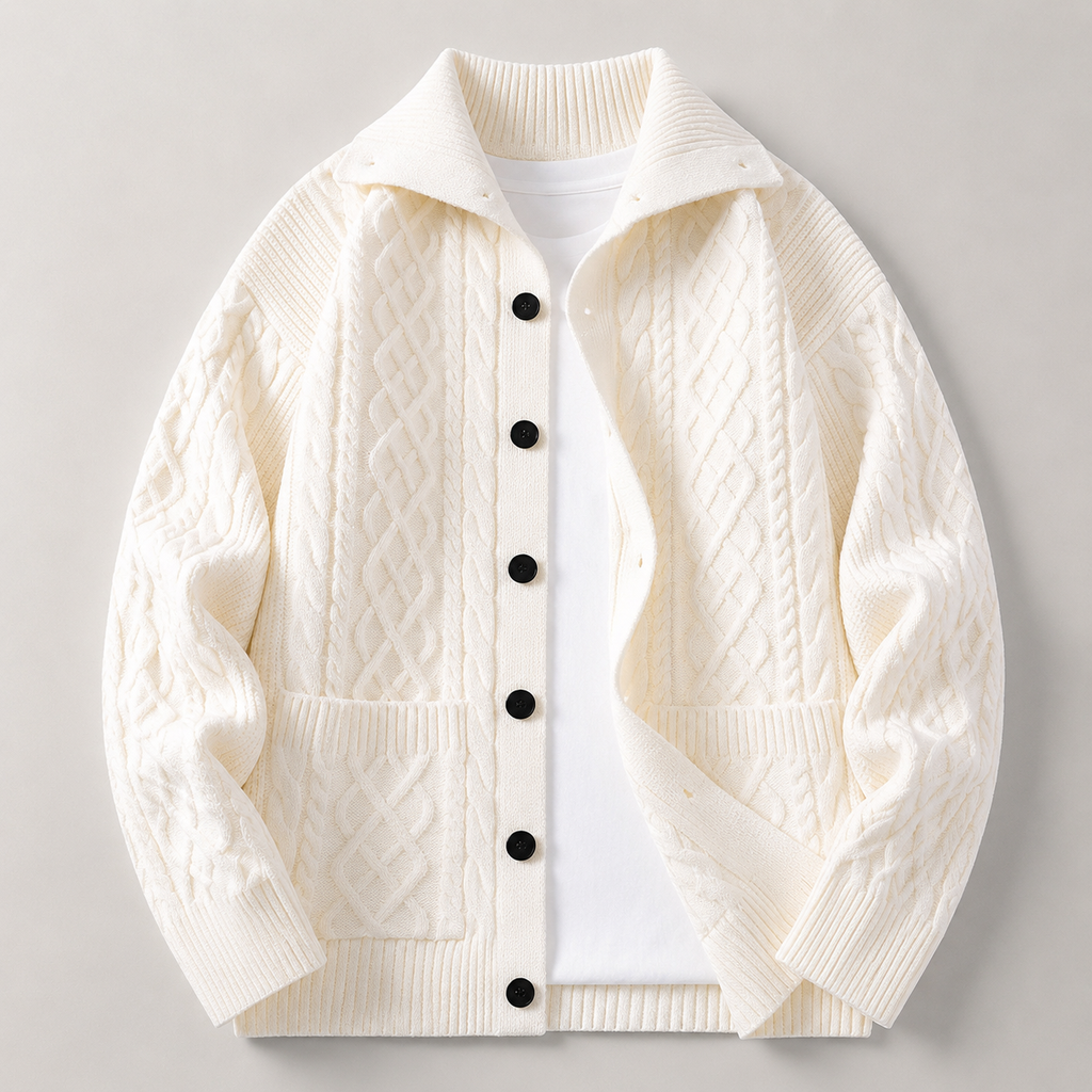 Nolan Button Front Cable Knit Cardigan
