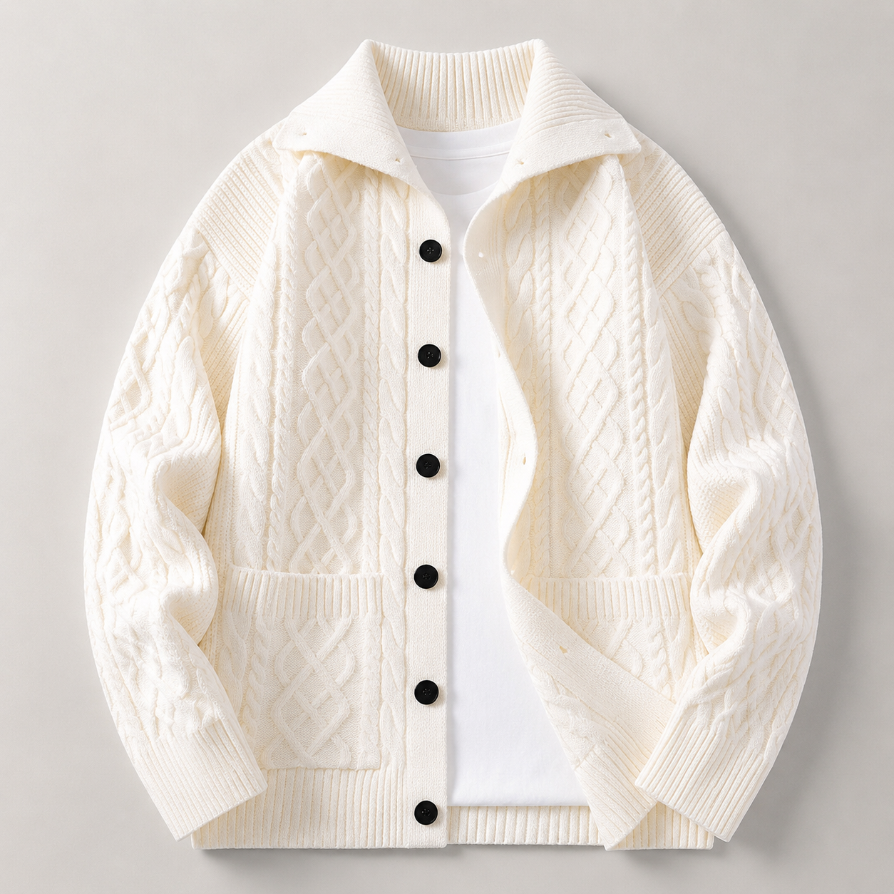 Nolan Button Front Cable Knit Cardigan