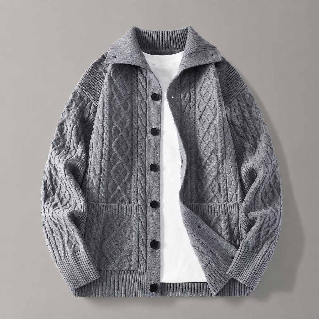 Nolan Button Front Cable Knit Cardigan