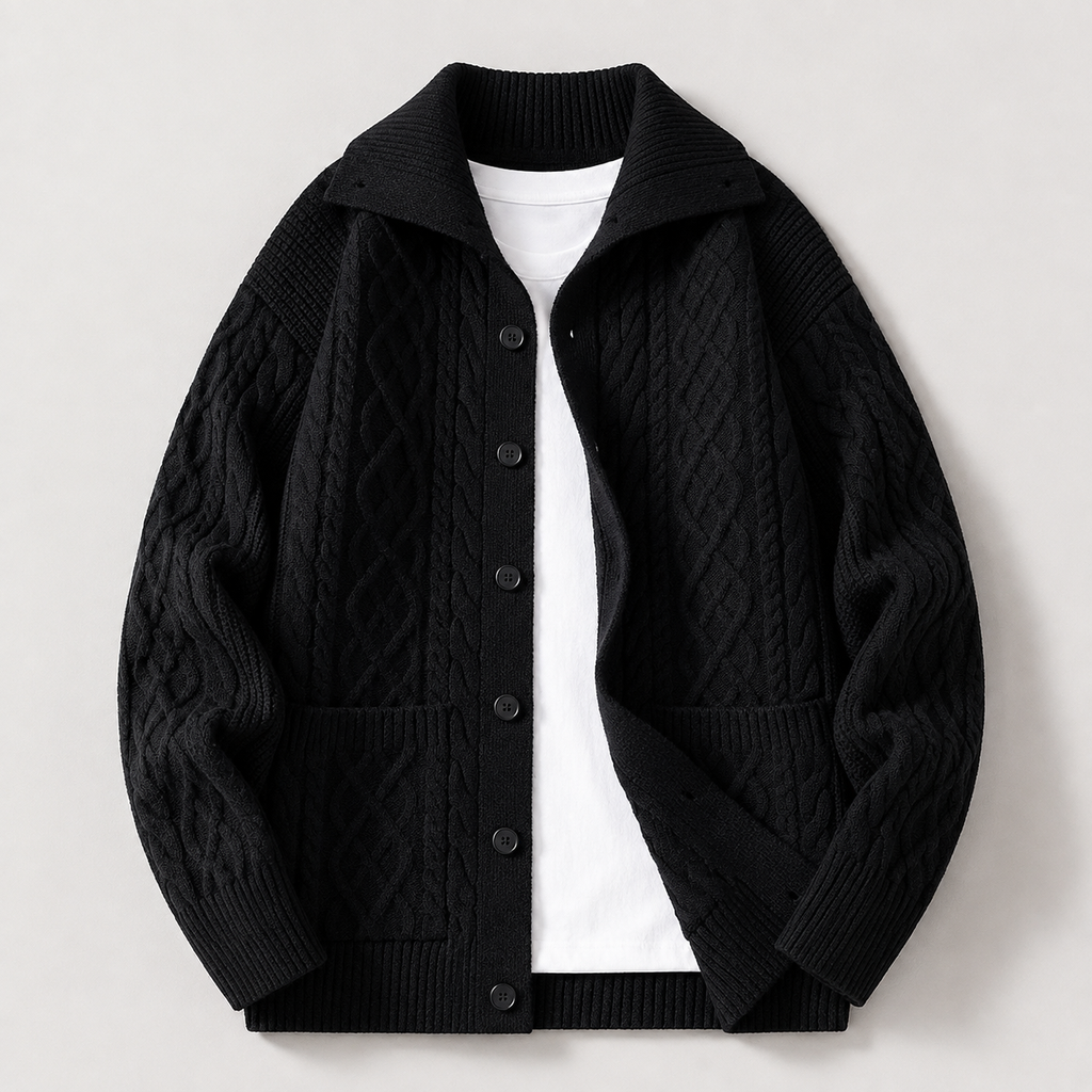 Nolan Button Front Cable Knit Cardigan