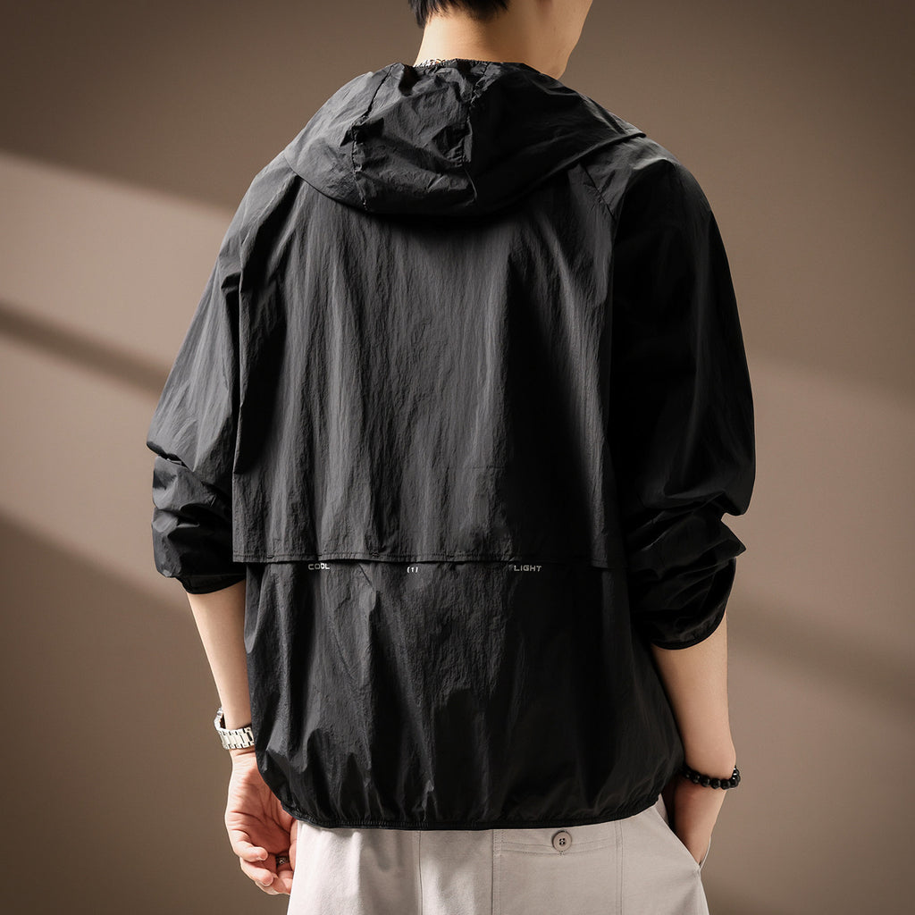 Massimo Men’s Lightweight Hooded Zip-Front Jacket