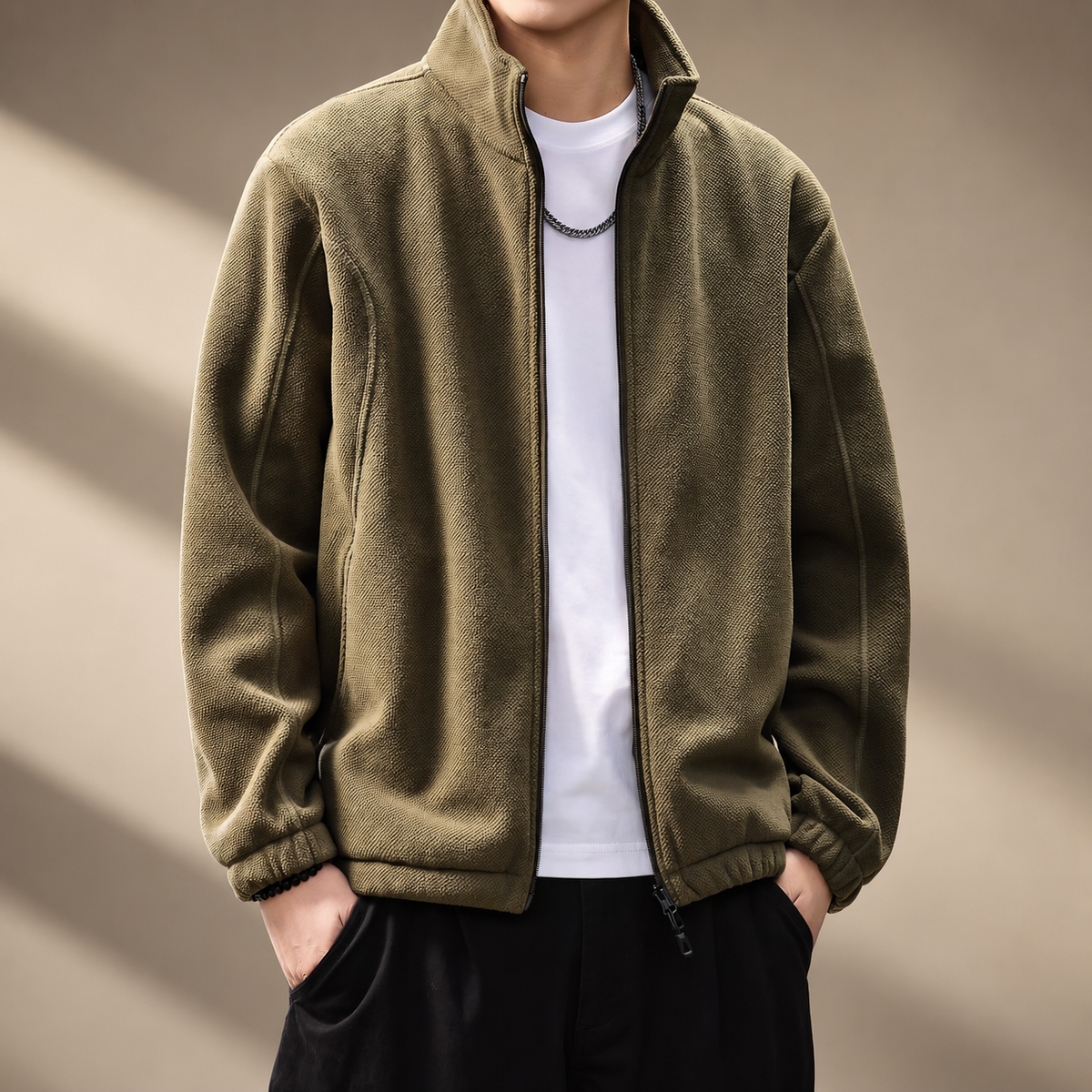 Wexford Men's Casual Textured Zip-Up Jacket