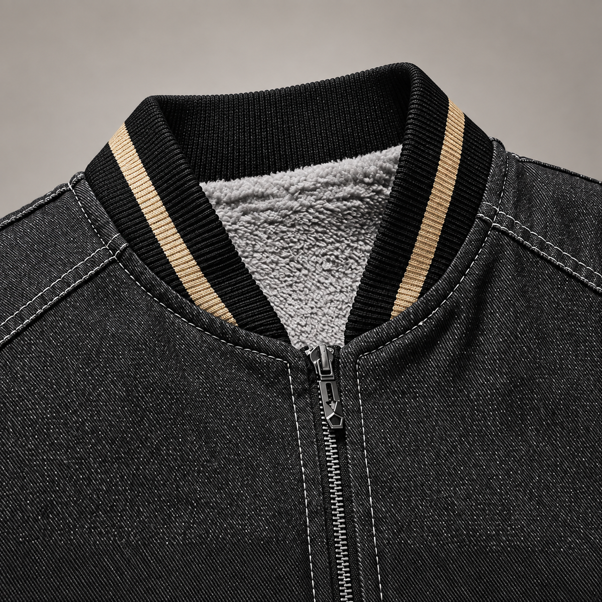Owen Fleece-Lined Zip Bomber Jacket with Sleeve Pocket