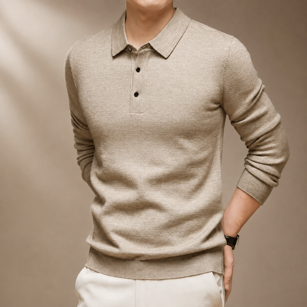Parker Long Sleeve Knit Polo Sweater