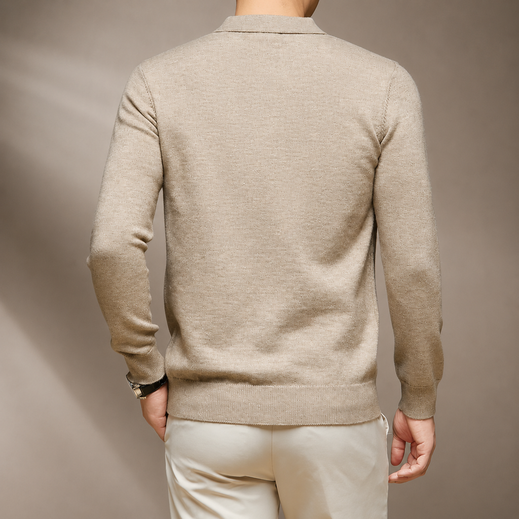 Parker Long Sleeve Knit Polo Sweater