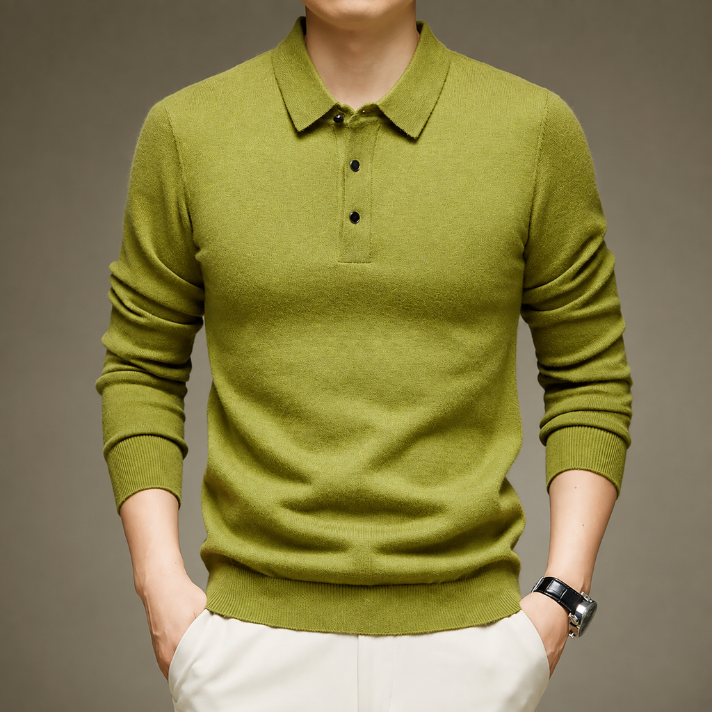 Parker Long Sleeve Knit Polo Sweater