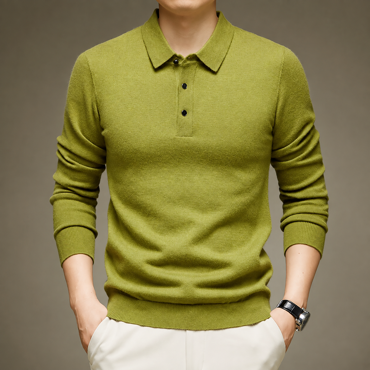 Parker Long Sleeve Knit Polo Sweater