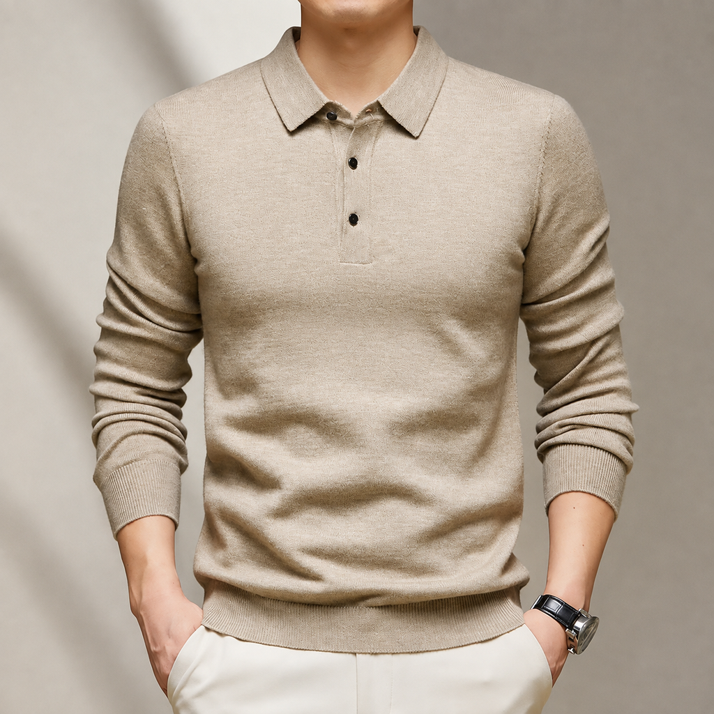 Parker Long Sleeve Knit Polo Sweater