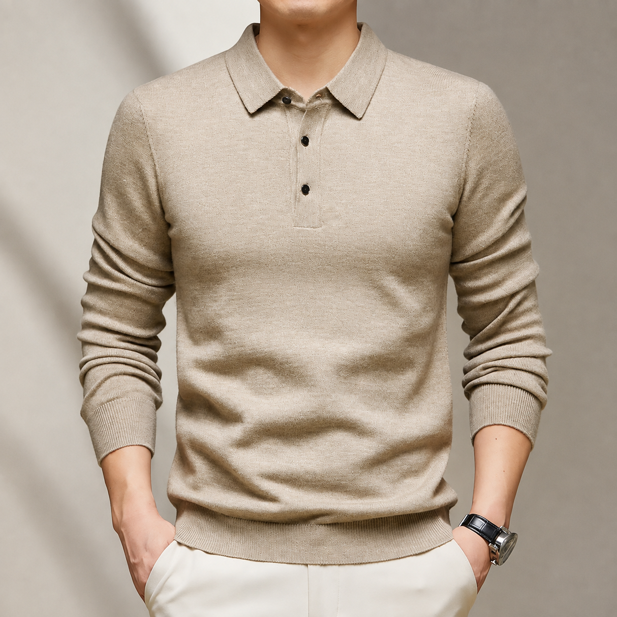 Parker Long Sleeve Knit Polo Sweater