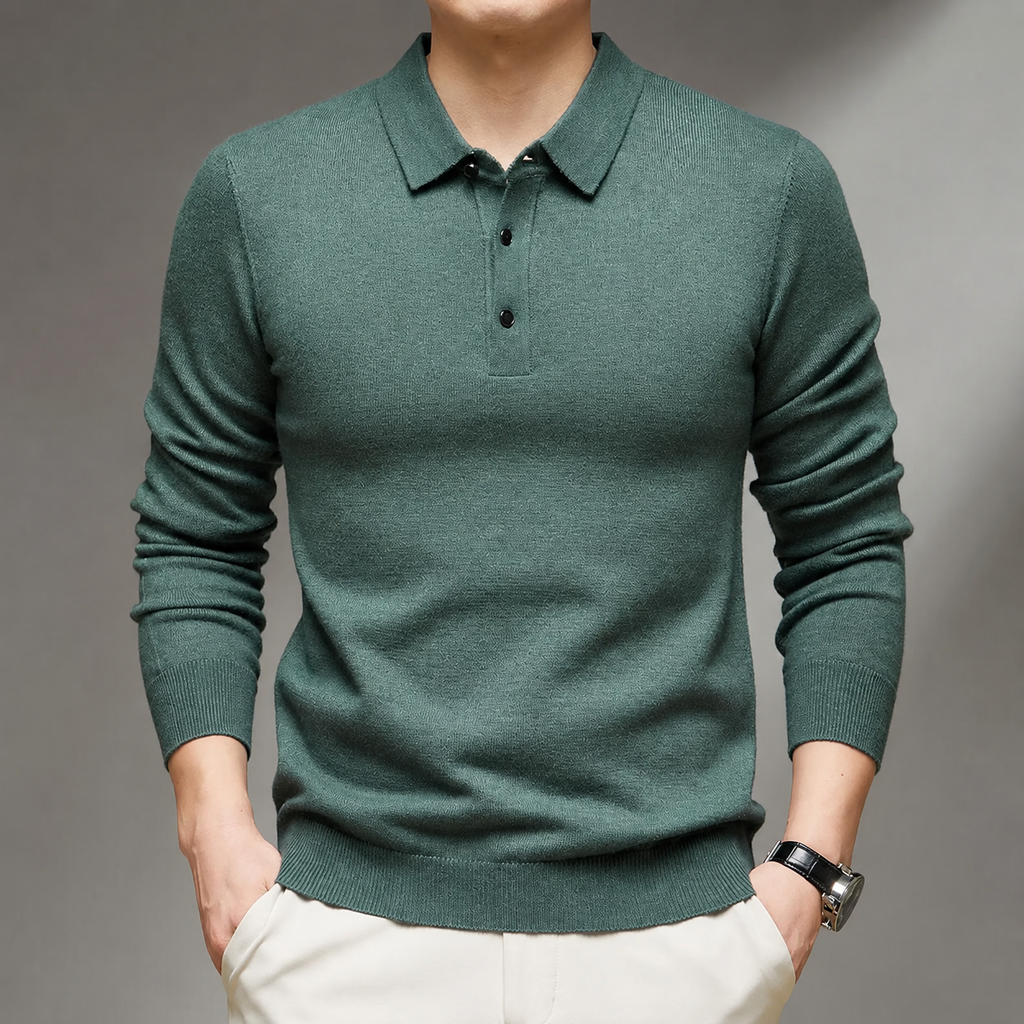 Parker Long Sleeve Knit Polo Sweater