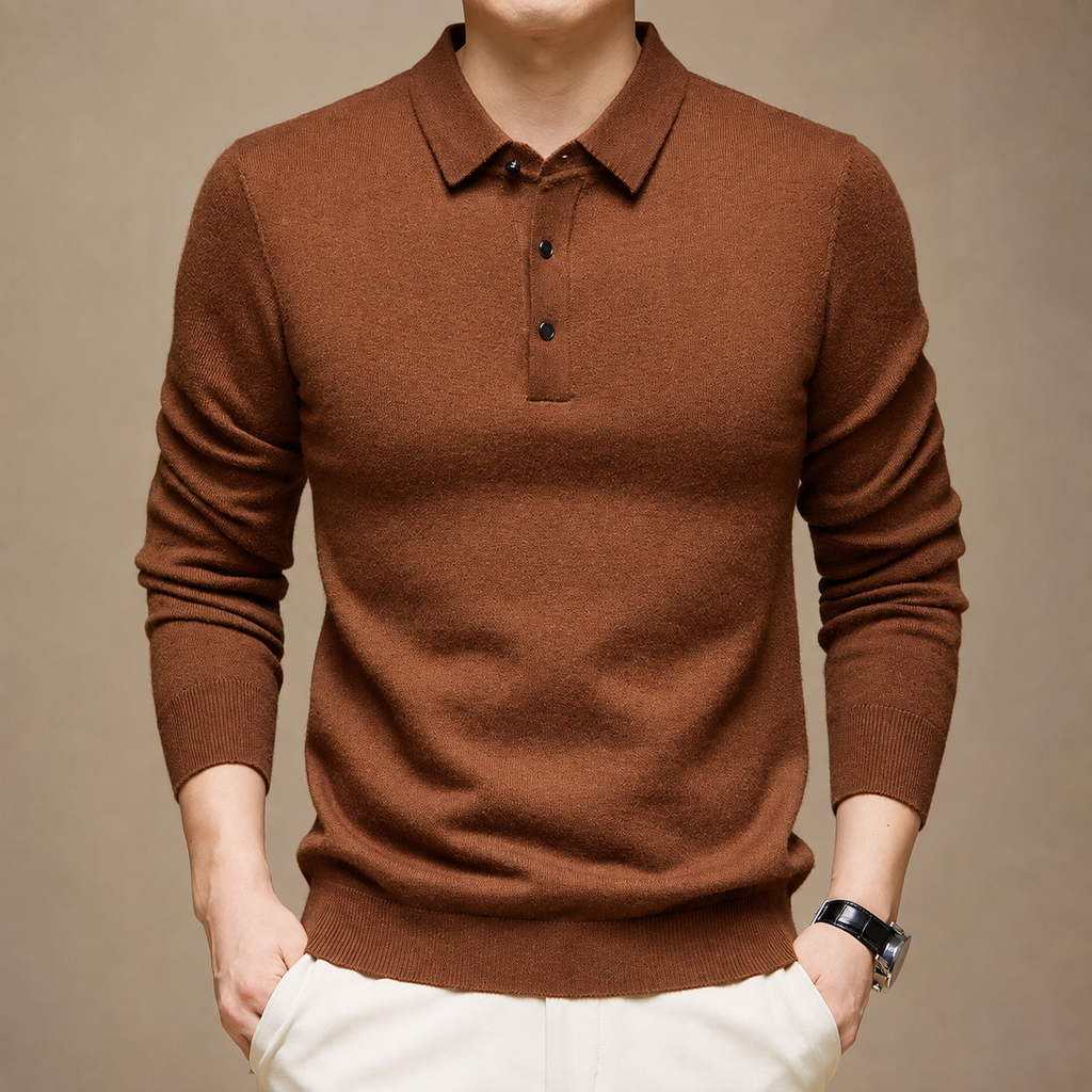 Parker Long Sleeve Knit Polo Sweater