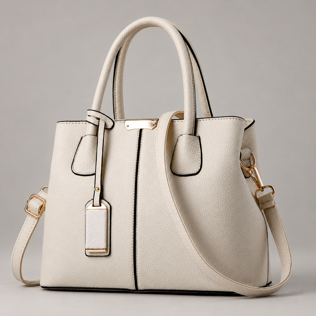 Alexa Women’s Double Handle Handbag with Gold-Tone Details