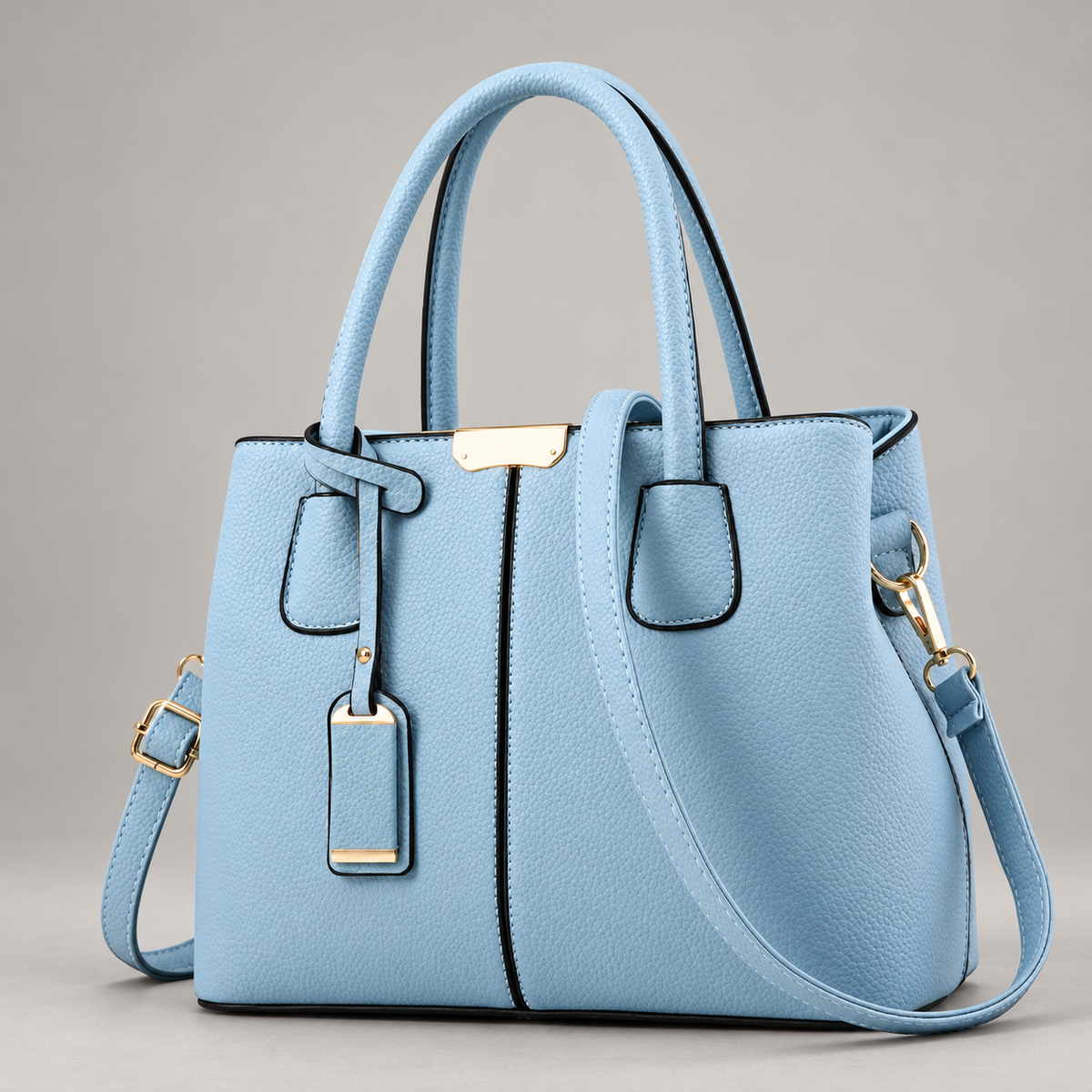 Alexa Women’s Double Handle Handbag with Gold-Tone Details