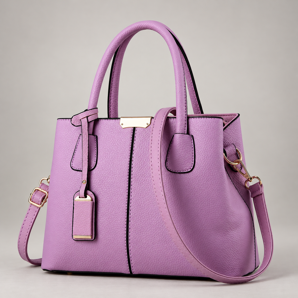 Alexa Women’s Double Handle Handbag with Gold-Tone Details