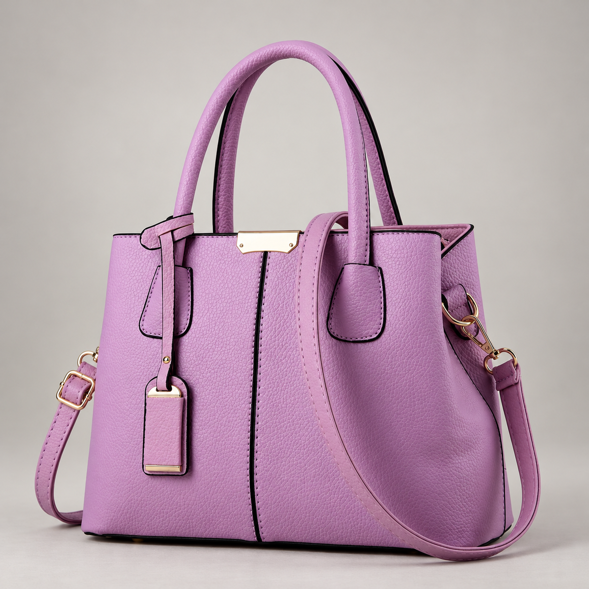 Alexa Women’s Double Handle Handbag with Gold-Tone Details