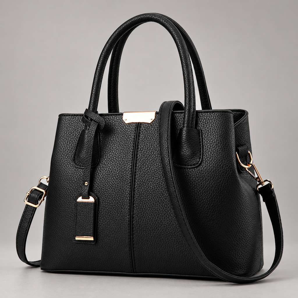 Alexa Women’s Double Handle Handbag with Gold-Tone Details