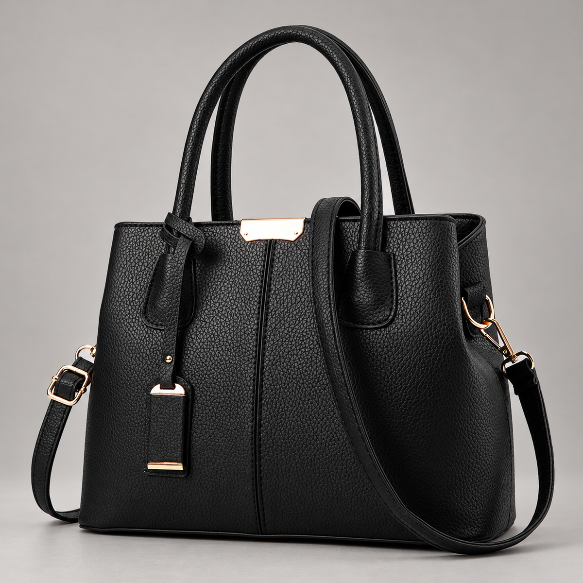 Alexa Women’s Double Handle Handbag with Gold-Tone Details