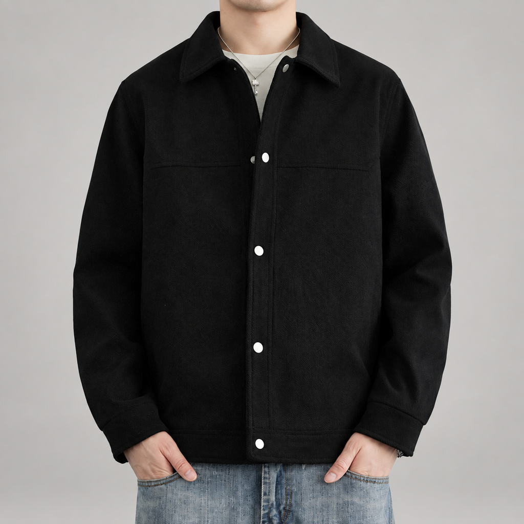 Pierce Men’s Textured Snap-Front Overshirt Jacket