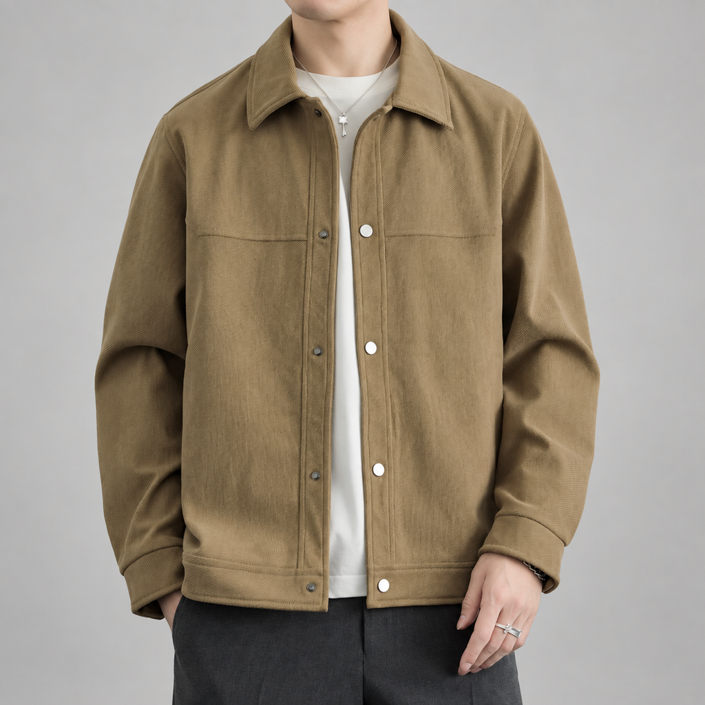 Pierce Men’s Textured Snap-Front Overshirt Jacket