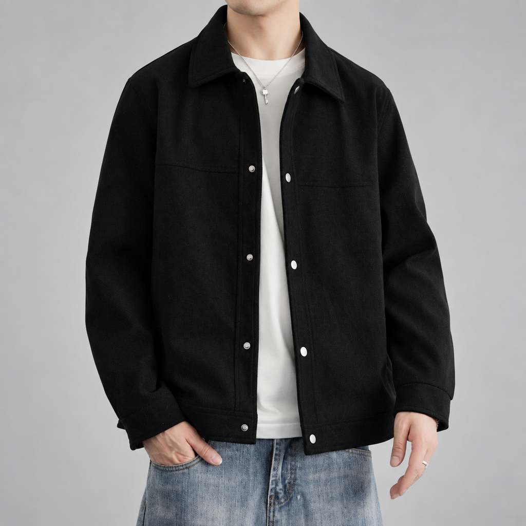 Pierce Men’s Textured Snap-Front Overshirt Jacket