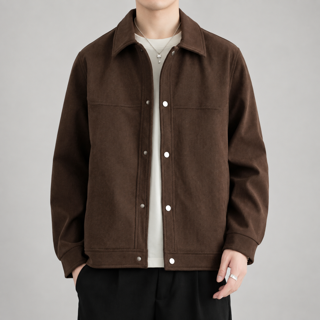 Pierce Men’s Textured Snap-Front Overshirt Jacket