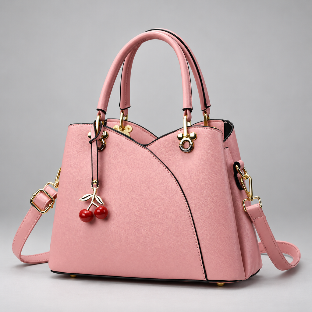 Fiorella Women’s Curved Panel Satchel with Adjustable Shoulder Strap