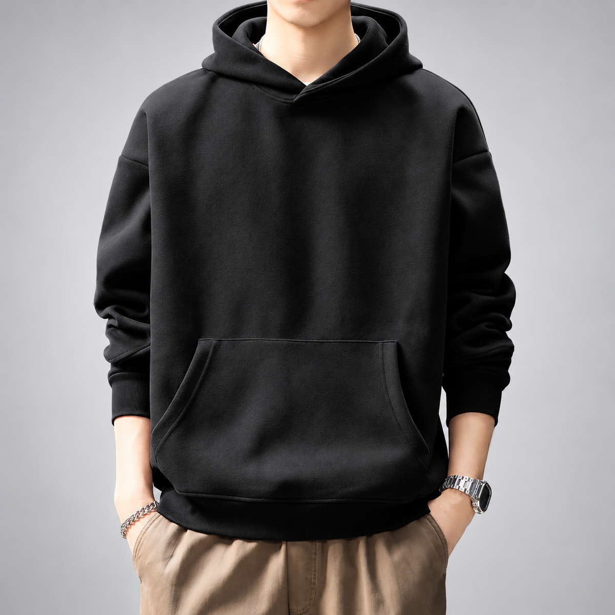 Truman Men's Relaxed Fit Pullover Hoodie with Kangaroo Pocket